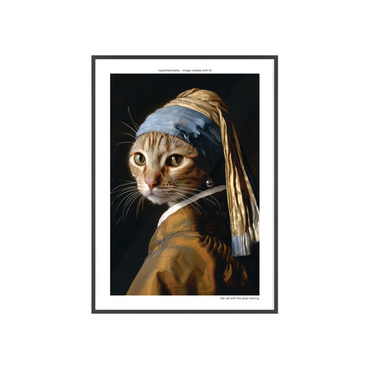 Fotodruck: "The Cat with the Pearl Earring"