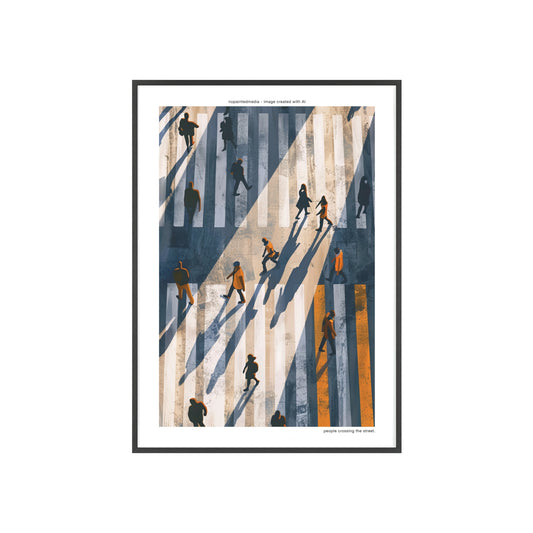Fotodruck: "People Crossing the Street"